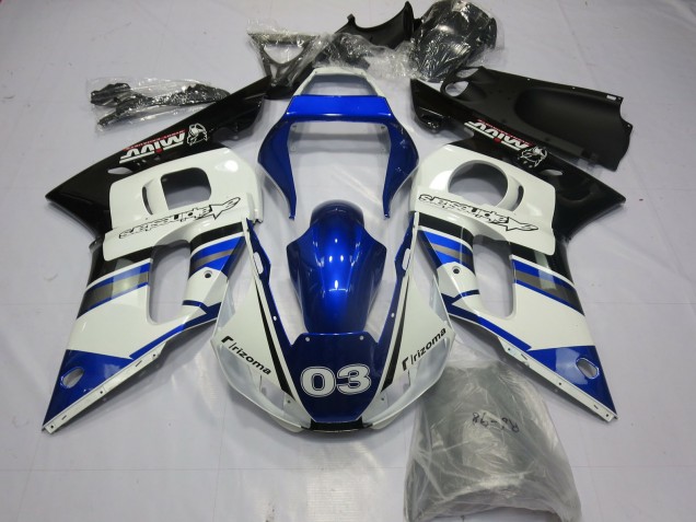 1998-2002 Blue and Silver Yamaha R6 Motorcycle Fairings Canada