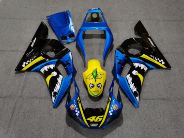 1998-2002 Blue and Yellow Shark Yamaha R6 Motorcycle Fairings Canada