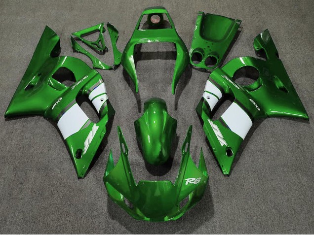 1998-2002 Deep Green & White Yamaha R6 Motorcycle Fairings Canada