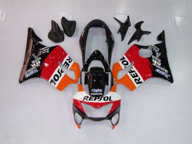 1999-2000 Repsol Red Orange and Black Honda CBR600 F4 Motorcycle Fairings Canada