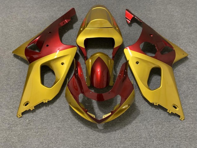 2000-2002 Gold and Red Suzuki GSXR 1000 Motorcycle Fairings Canada