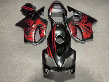 2001-2003 Matte Black & Red Skull Honda CBR600 F4i Motorcycle Fairings Canada