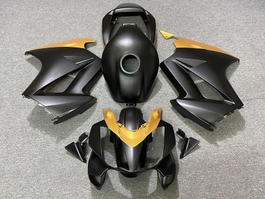 2002-2012 Matte Black & Gold Honda VFR800 Motorcycle Fairings Canada