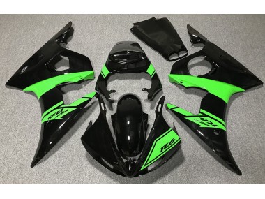 2003-2005 Gloss Black and Green Yamaha R6 Motorcycle Fairings Canada