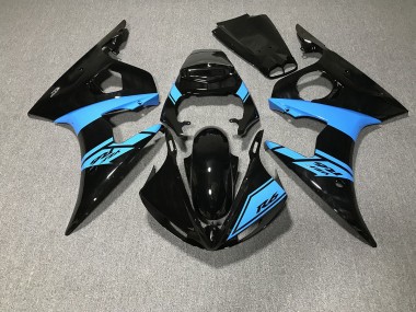 2003-2005 Gloss Black and Light Blue Yamaha R6 Motorcycle Fairings Canada