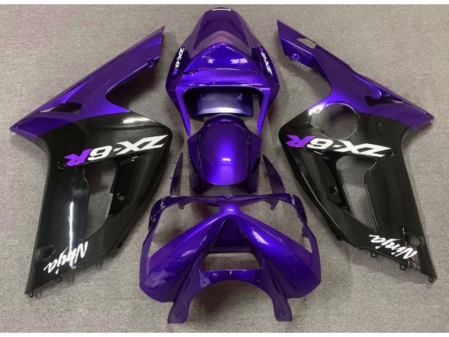 2003-2004 Gloss Purple and Black Kawasaki ZX6R Motorcycle Fairings Canada