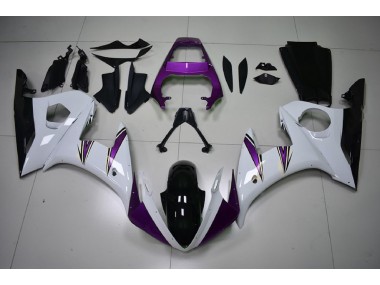 2003-2005 Gloss White & Purple Accents Yamaha R6 Motorcycle Fairings Canada