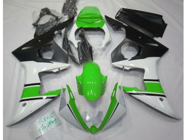 2003-2005 Gloss White and Green Yamaha R6 Motorcycle Fairings Canada