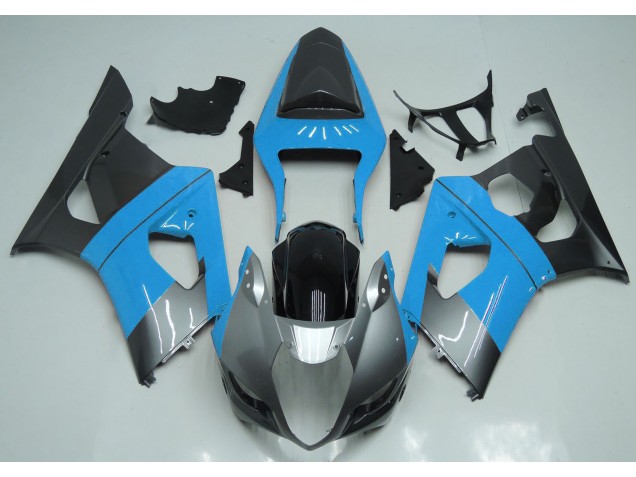 2003-2004 Light Blue Silver and Black Suzuki GSXR 1000 Motorcycle Fairings Canada