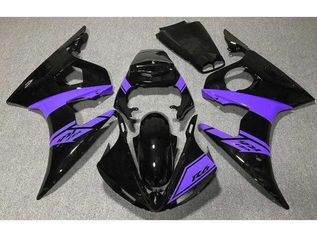 2003-2005 Gloss Black and Purple Yamaha R6 Motorcycle Fairings Canada