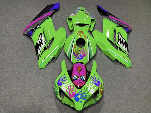 2004-2005 Green and Purple Shark Honda CBR1000RR Motorcycle Fairings Canada