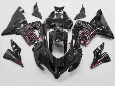 2004-2005 Red Black Flame Kawasaki ZX10R Motorcycle Fairings Canada