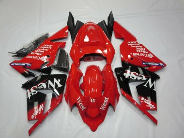 2004-2005 Red West Kawasaki ZX10R Motorcycle Fairings Canada