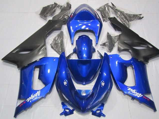 2005-2006 Blue and Black Kawasaki ZX6R Motorcycle Fairings Canada