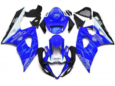 2005-2006 Blue and White Corona Style Suzuki GSXR 1000 Motorcycle Fairings Canada