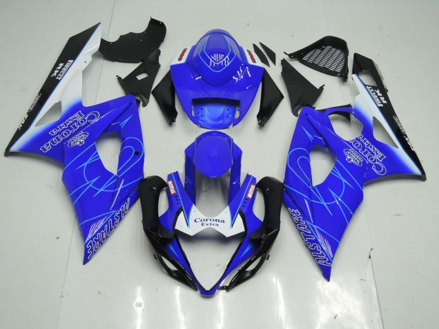 2005-2006 Blue and White Corona Suzuki GSXR 1000 Motorcycle Fairings Canada