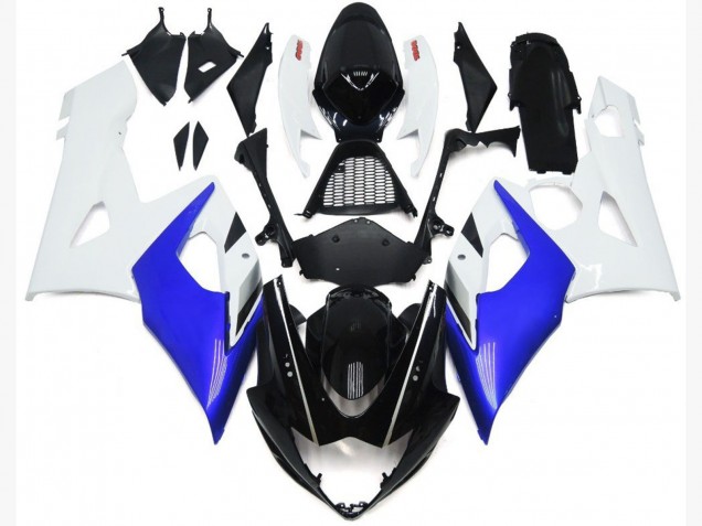 2005-2006 Gloss Blue and White Gloss Lowers Suzuki GSXR 1000 Motorcycle Fairings Canada