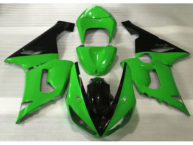 2005-2006 Gloss Green & Black Kawasaki ZX6R Motorcycle Fairings Canada