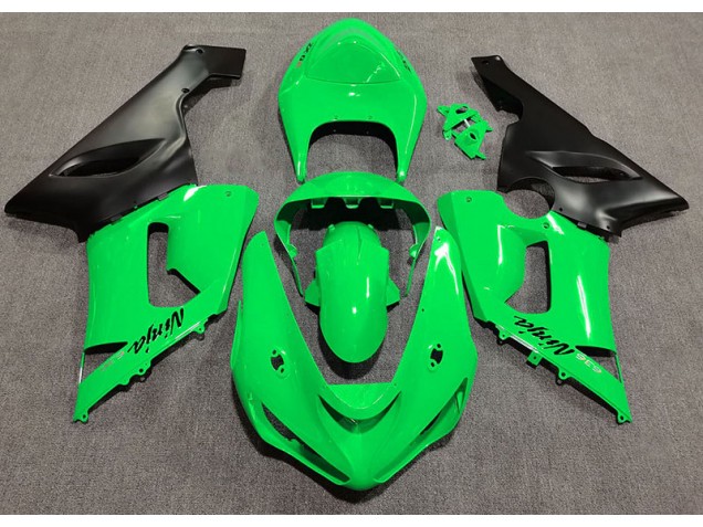 2005-2006 Gloss Green Kawasaki ZX6R Motorcycle Fairings Canada