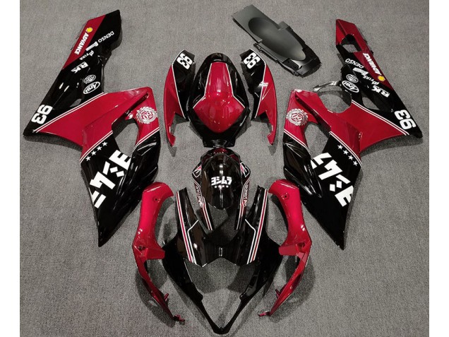 2005-2006 Gloss Red and Black Custom Suzuki GSXR 1000 Motorcycle Fairings Canada