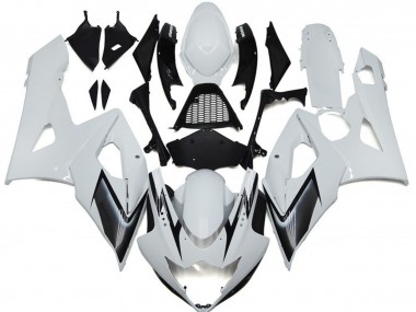 2005-2006 Gloss White Style with Silver Hints Suzuki GSXR 1000 Motorcycle Fairings Canada