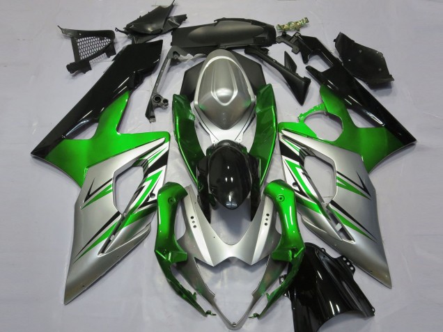 2005-2006 Green Silver and Black Suzuki GSXR 1000 Motorcycle Fairings Canada