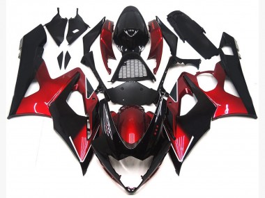 2005-2006 Maroon red and Gloss Black Suzuki GSXR 1000 Motorcycle Fairings Canada