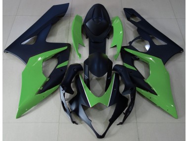 2005-2006 Matte Black & Green Suzuki GSXR 1000 Motorcycle Fairings Canada