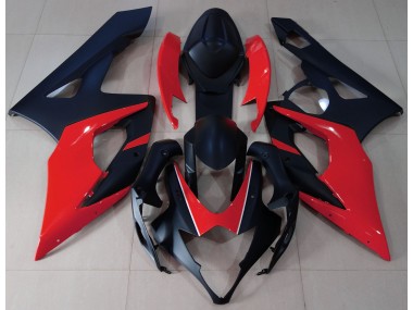 2005-2006 Matte Black & Red Suzuki GSXR 1000 Motorcycle Fairings Canada