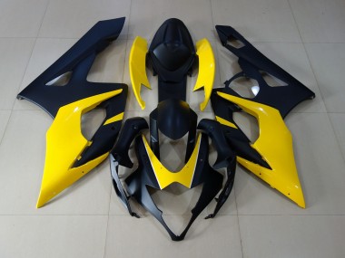 2005-2006 Matte Black & Yellow Suzuki GSXR 1000 Motorcycle Fairings Canada