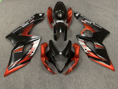 2005-2006 Matte Black and Orange Suzuki GSXR 1000 Motorcycle Fairings Canada