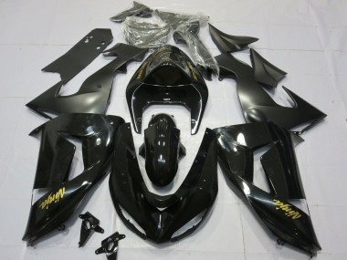 2006-2007 Gloss Black Gold Kawasaki ZX10R Motorcycle Fairings Canada