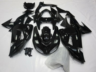 2006-2007 Gloss Black Plain Kawasaki ZX10R Motorcycle Fairings Canada