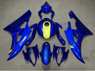 2006-2007 Gloss Blue & High Vis Yellow Yamaha R6 Motorcycle Fairings Canada