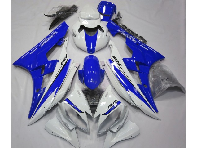 2006-2007 Gloss White and Blue Yamaha R6 Motorcycle Fairings Canada