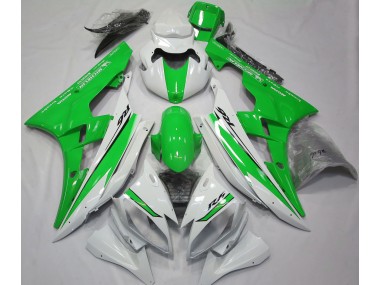 2006-2007 Gloss White and Green Yamaha R6 Motorcycle Fairings Canada