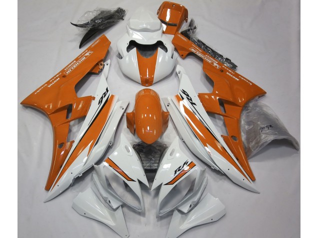 2006-2007 Gloss White and Orange Yamaha R6 Motorcycle Fairings Canada