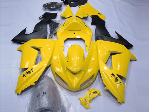 2006-2007 Gloss Yellow Kawasaki ZX10R Motorcycle Fairings Canada