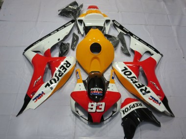 2006-2007 Light Orange White Repsol Honda CBR1000RR Motorcycle Fairings Canada