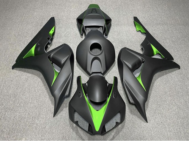 2006-2007 Matte Black and Green Honda CBR1000RR Motorcycle Fairings Canada