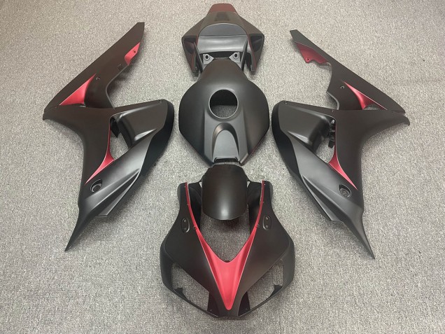 2006-2007 Matte Black and Red Honda CBR1000RR Motorcycle Fairings Canada