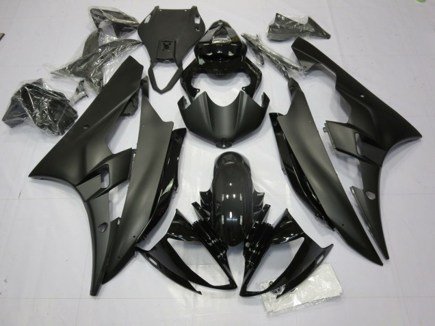 2006-2007 Matte and Gloss Black Yamaha R6 Motorcycle Fairings Canada