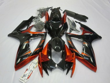 2006-2007 Orange and Black Suzuki GSXR 600-750 Motorcycle Fairings Canada