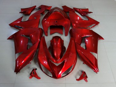 2006-2007 Red Deep Gloss Kawasaki ZX10R Motorcycle Fairings Canada