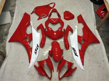 2006-2007 Red and White C2W Yamaha R6 Motorcycle Fairings Canada