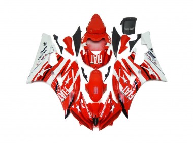 2006-2007 Red and White Star Fiat Yamaha R6 Motorcycle Fairings Canada