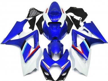 2007-2008 Blue and White Gloss with Light Blue and Red Decal Suzuki GSXR 1000 Motorcycle Fairings Canada