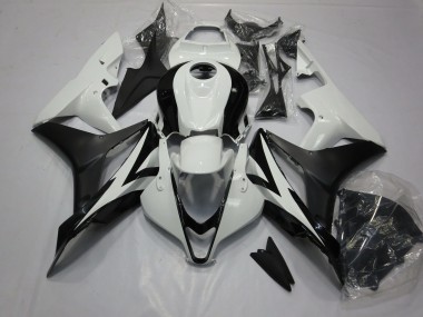 2007-2008 Clean Black and White Honda CBR600RR Motorcycle Fairings Canada