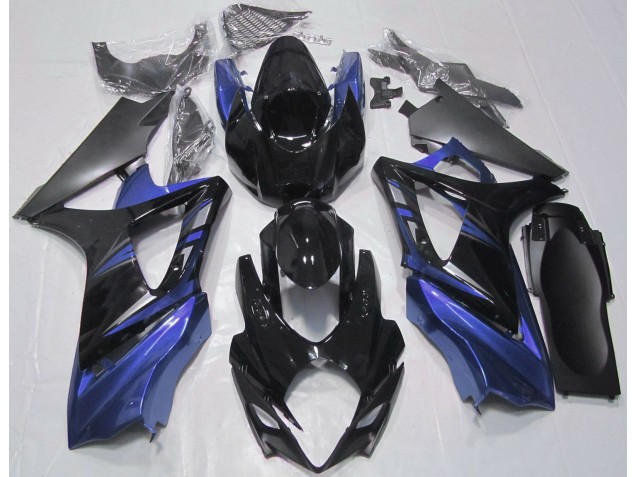 2007-2008 Gloss Black and Blue Suzuki GSXR 1000 Motorcycle Fairings Canada