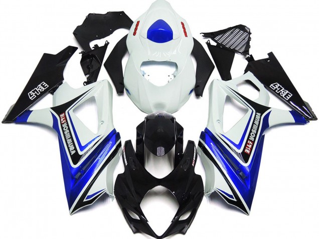 2007-2008 Gloss Blue with White and black OEM Style Suzuki GSXR 1000 Motorcycle Fairings Canada